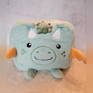 Urban Habitat Kids Cube Pouf - Green Dragon Monster, NWOT